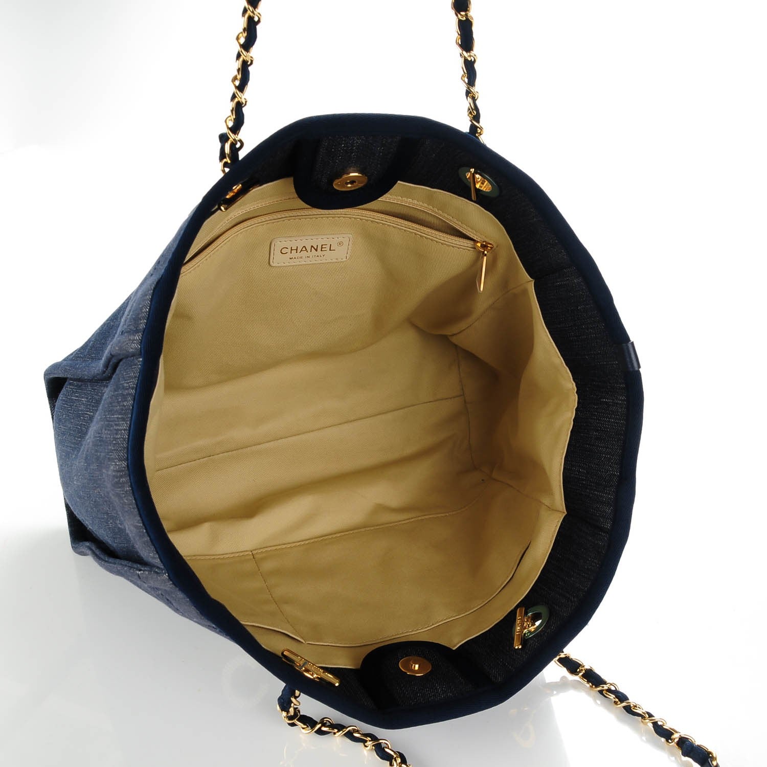 Chanel Canvas Small Deauville Tote Dark Blue 8 of 8
