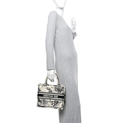Christian Dior Canvas Embroidered Small Zodiac Toile De Jouy Book Tote Latte 2 of 10