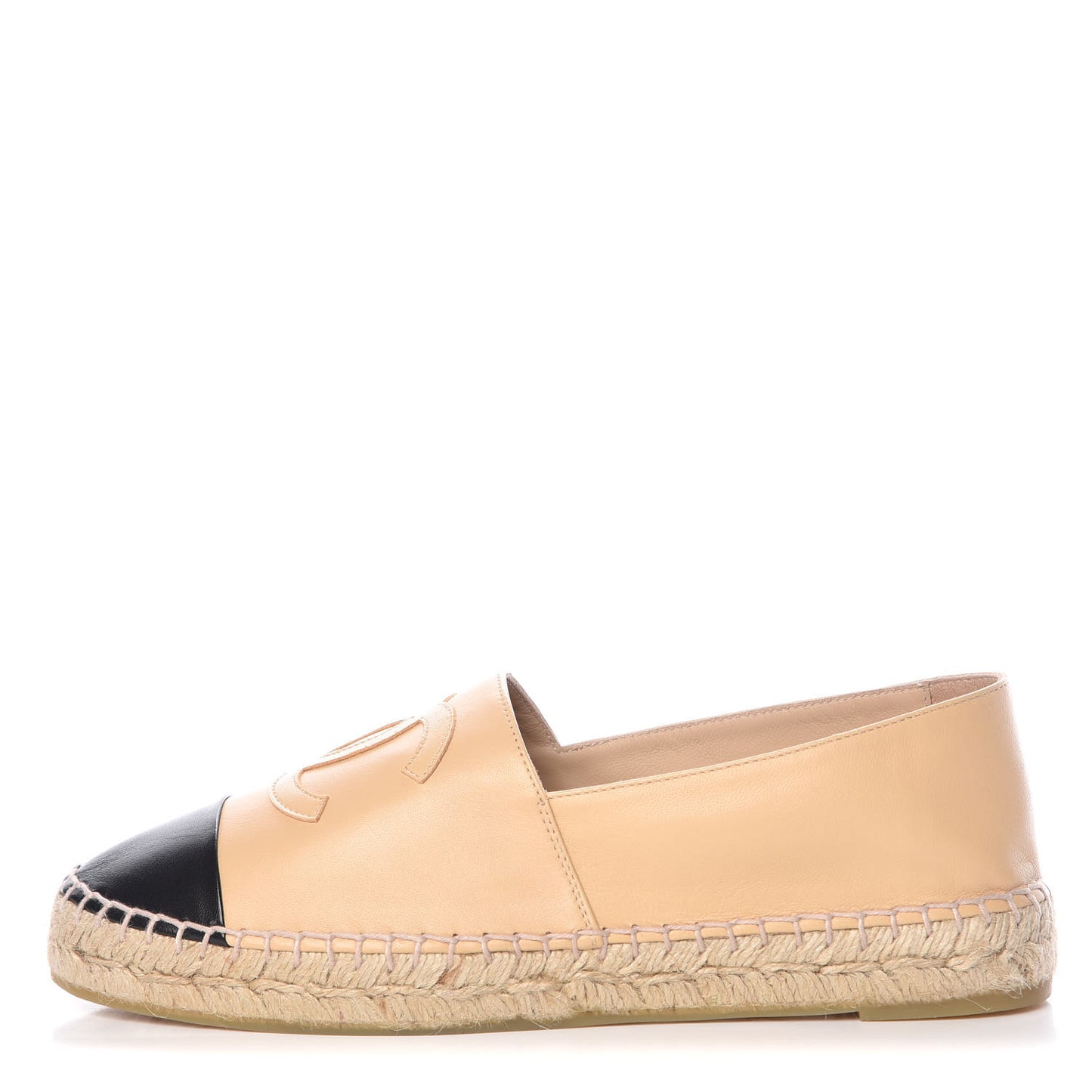 Lambskin CC Espadrilles 39 Beige Black