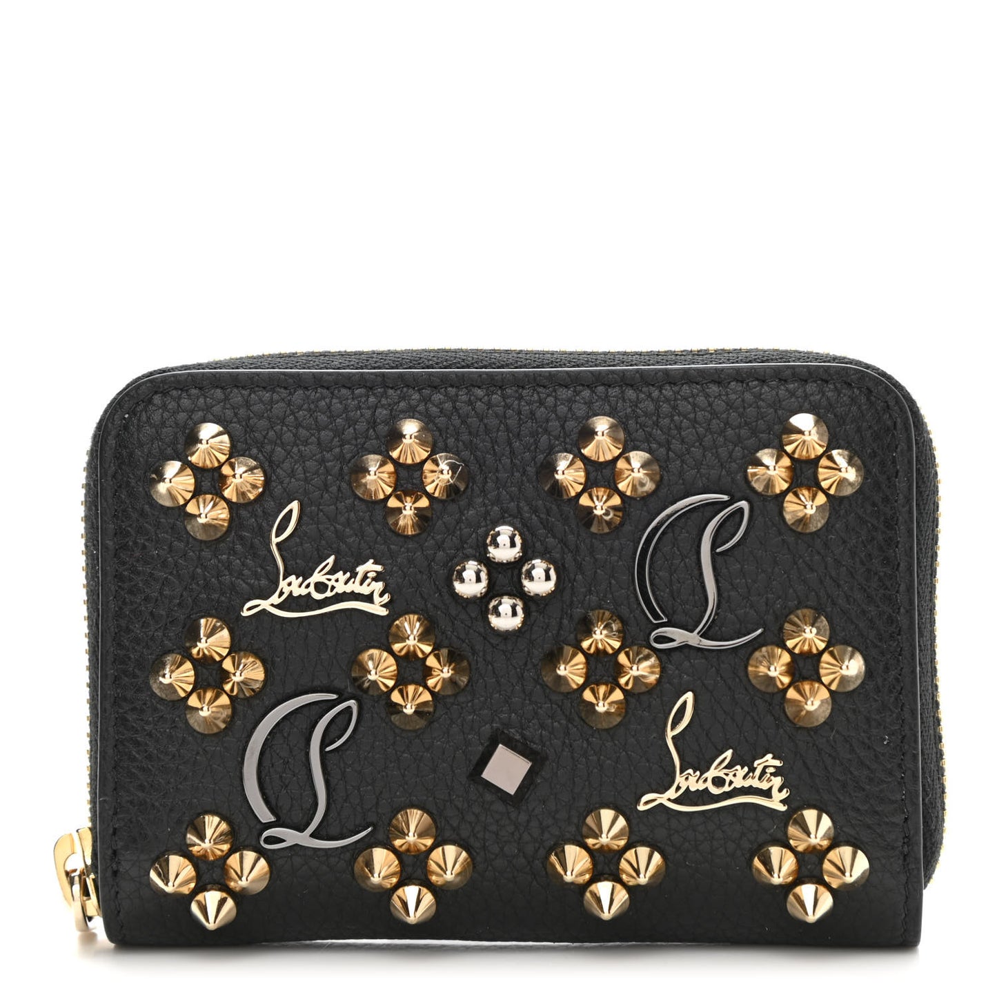 Calfskin Loubinthesky Panettone Coin Purse Black