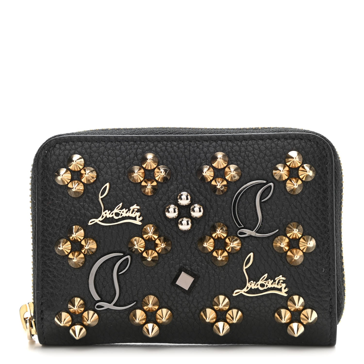 Christian Louboutin Calfskin Loubinthesky Panettone Coin Purse Black 1 of 7