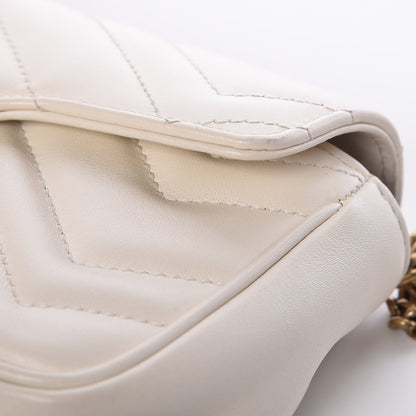 Gucci Calfskin Matelasse Super Mini GG Marmont Shoulder Bag White 17 of 17
