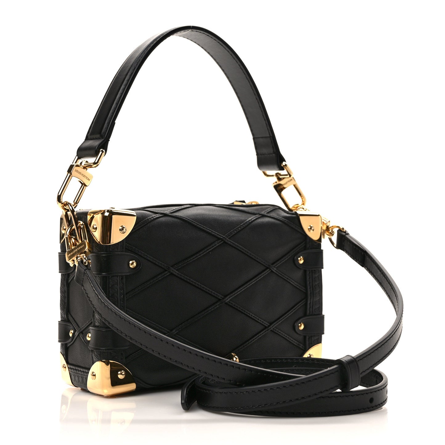 Lambskin Malletage Side Trunk PM Black