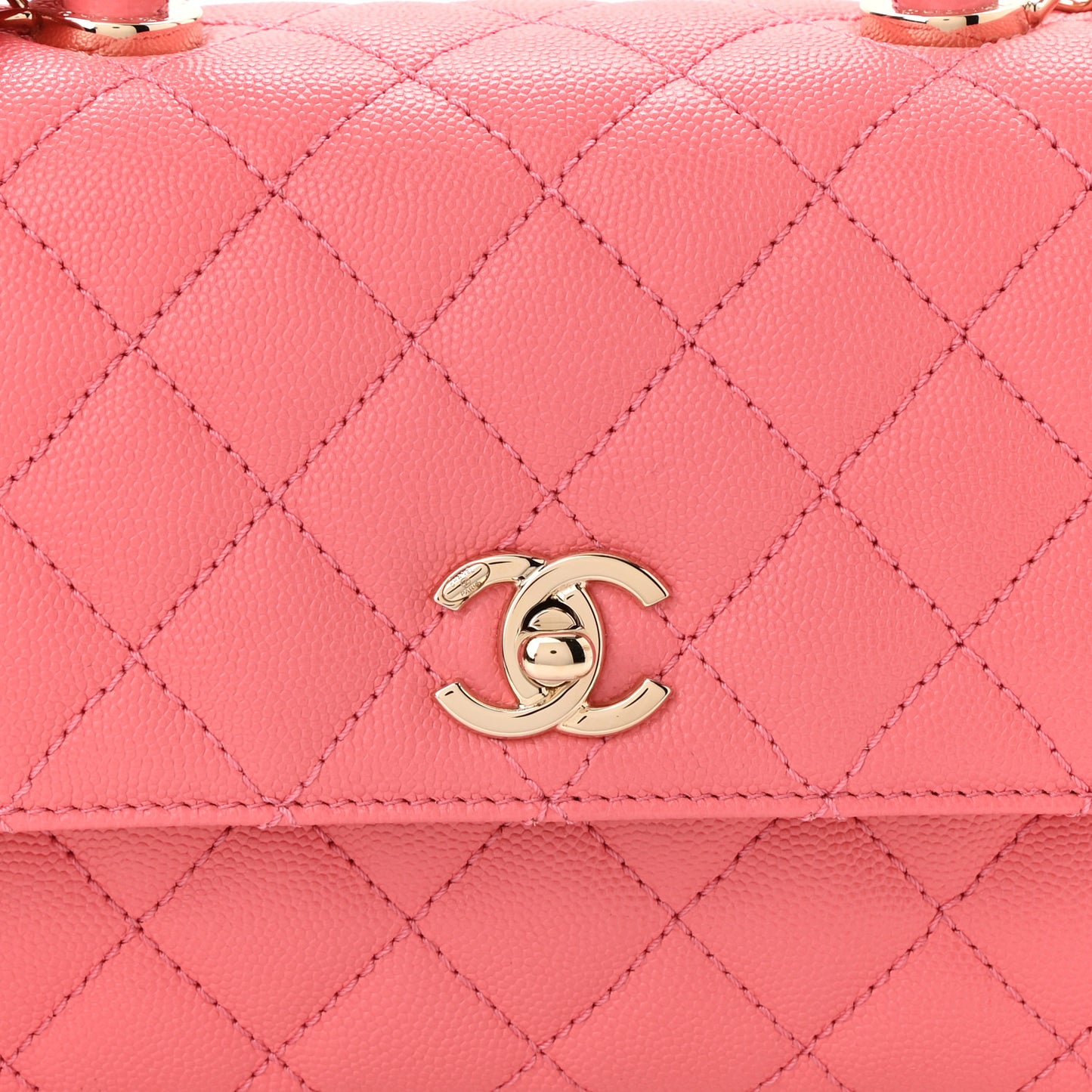 Caviar Quilted Mini Coco Handle Flap Pink