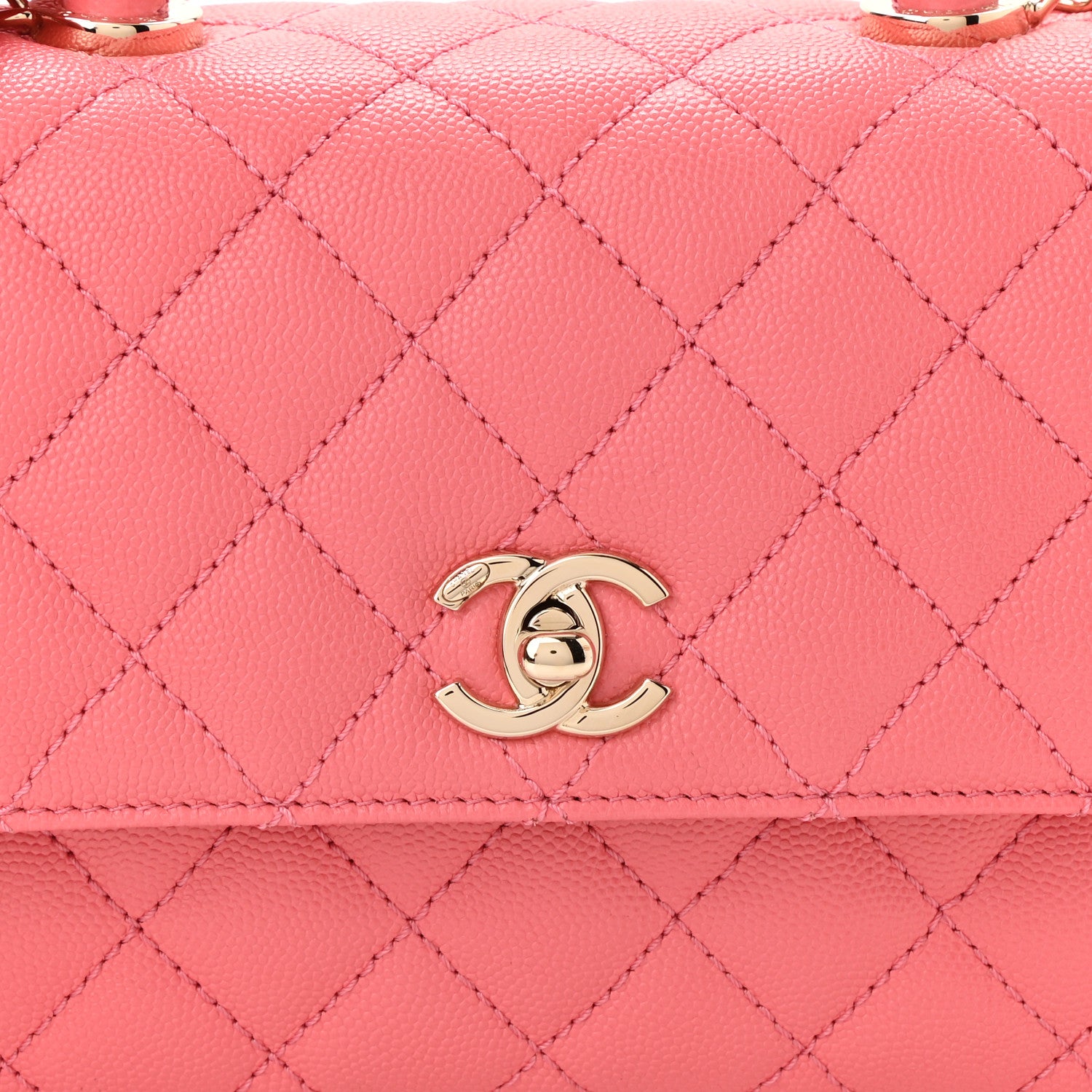 Chanel Caviar Quilted Mini Coco Handle Flap Pink 8 of 11