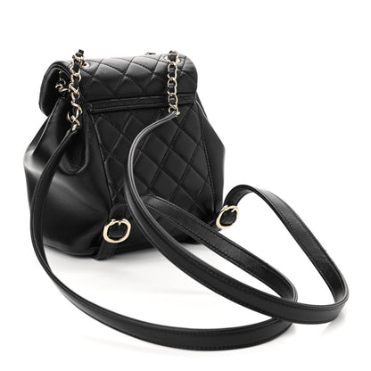Chanel Lambskin Quilted Small Duma Drawstring Backpack Black 2 of 9