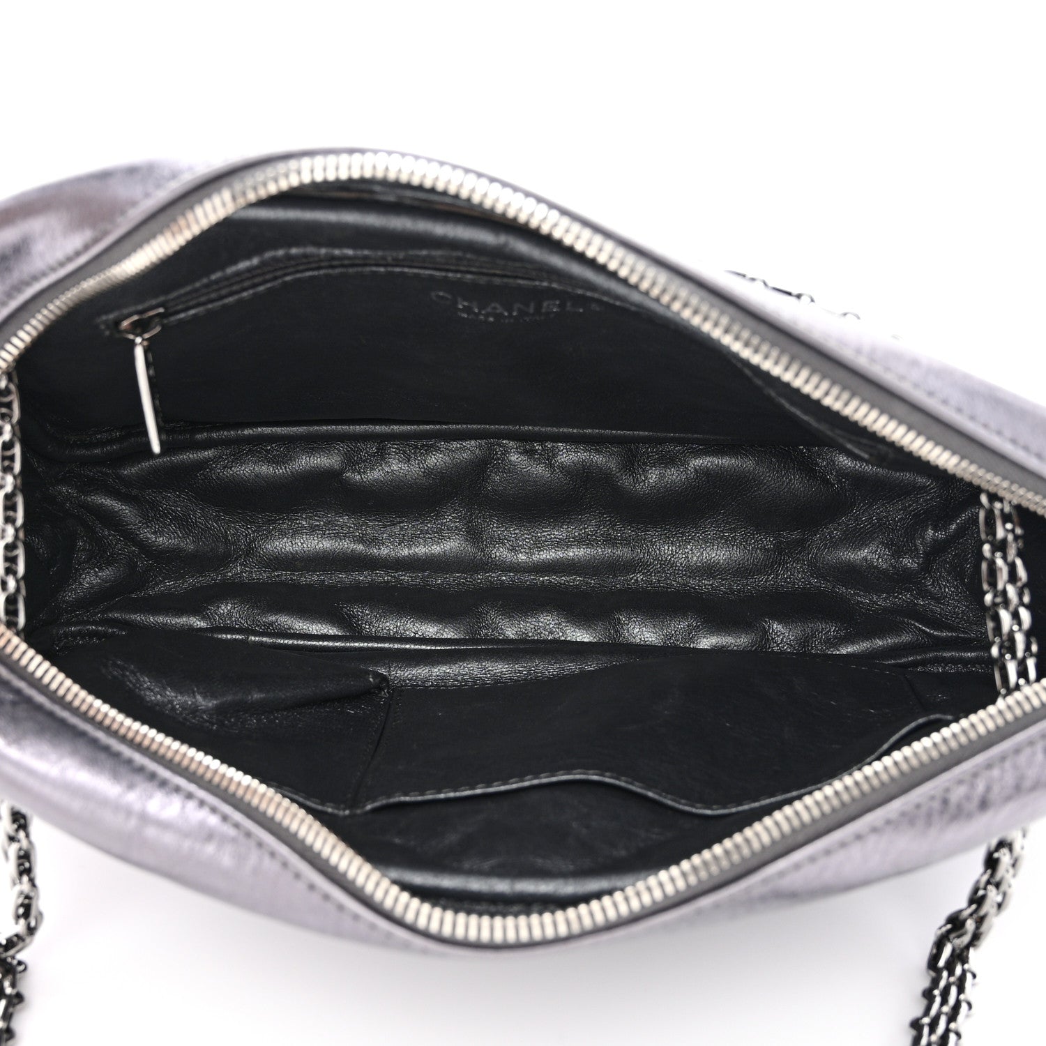 Chanel Metallic Aged Calfskin Quilted Medium Reissue Camera Case Dark Silver 5 of 10