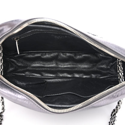 Chanel Metallic Aged Calfskin Quilted Medium Reissue Camera Case Dark Silver 5 of 10