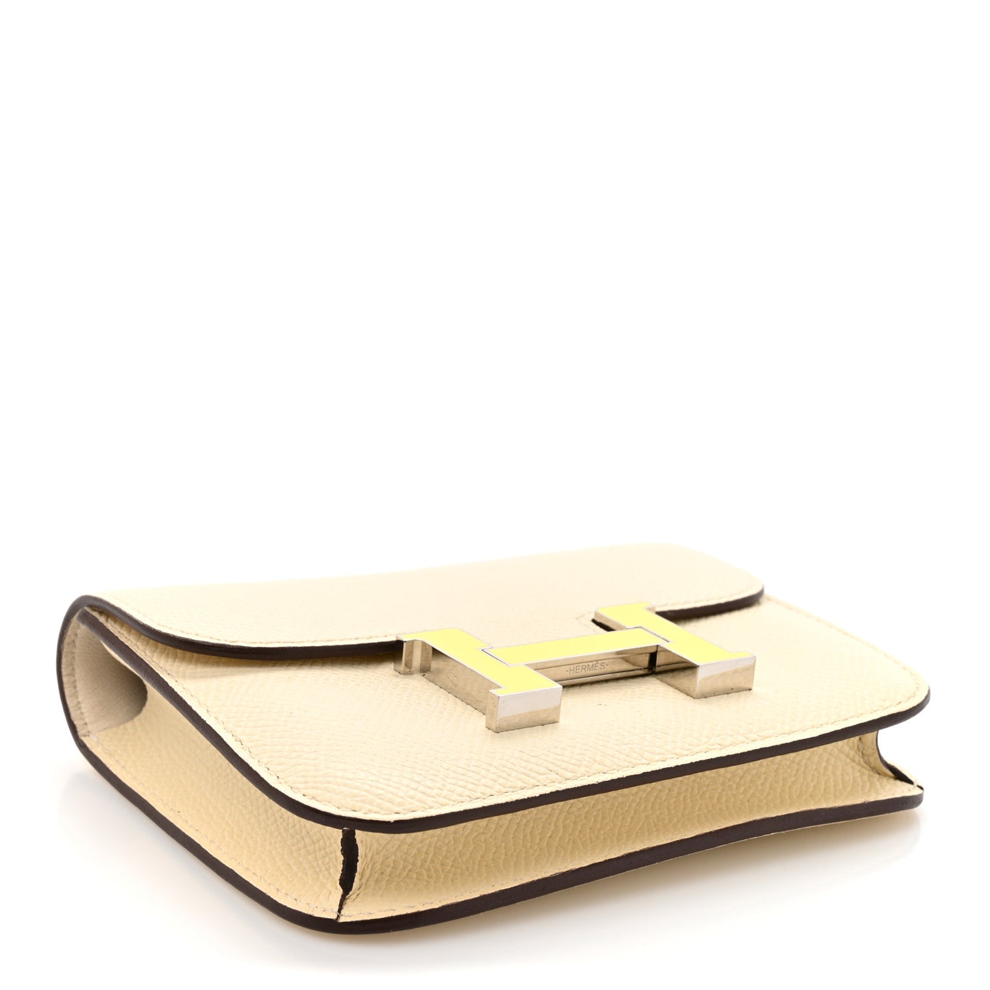 Epsom Enamel Constance Slim Wallet Nata Lime