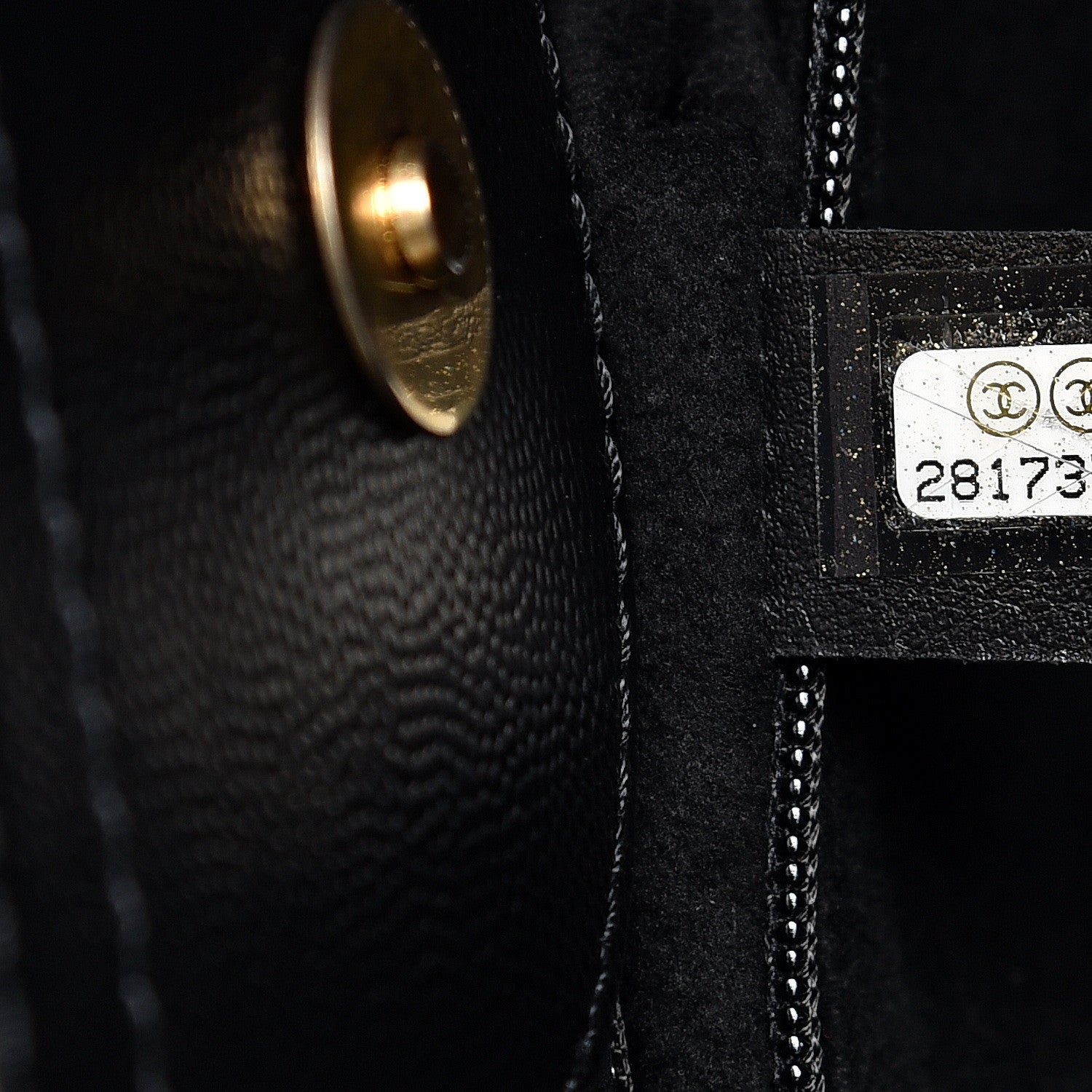 Chanel Caviar Small Studded Deauville Tote Black 6 of 10