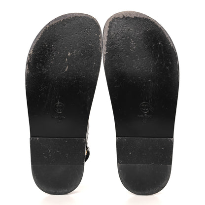 Chanel Grained Calfskin Velcro Dad Sandals 37 Black 6 of 10