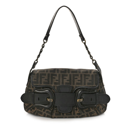 Fendi Zucca B Bis Flap Bag Tobacco Castagna 1 of 15