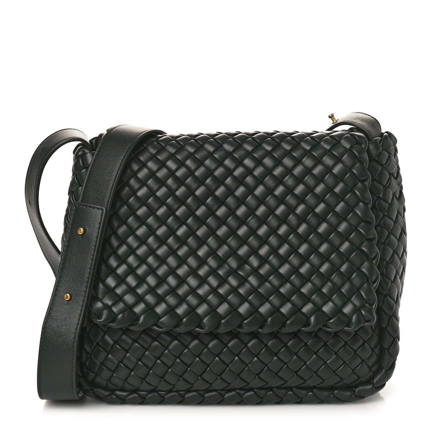 Nappa Intrecciato Small Cobble Shoulder Bag Black