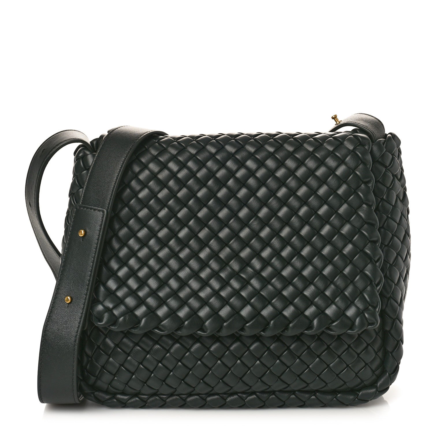 Bottega Veneta Nappa Intrecciato Small Cobble Shoulder Bag Black 1 of 9