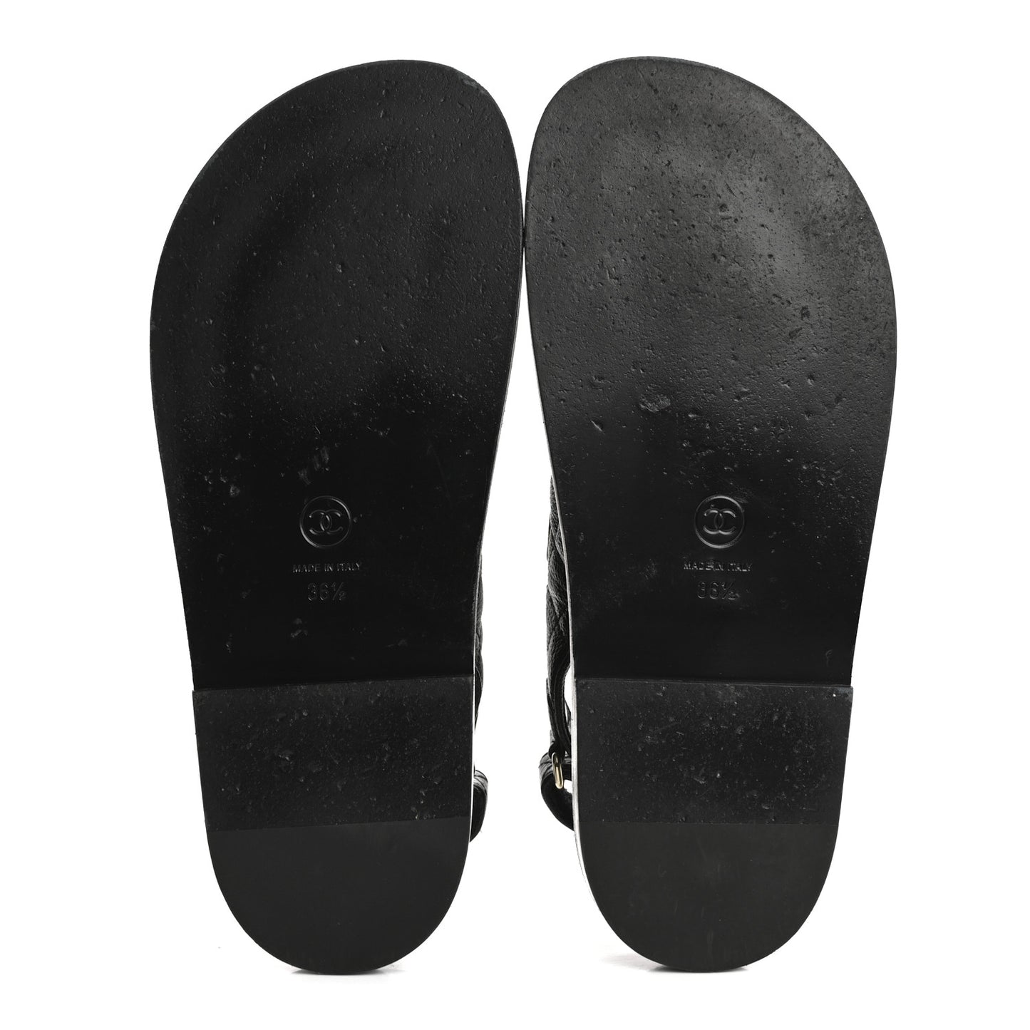 Grained Calfskin Velcro Dad Sandals 36.5 Black