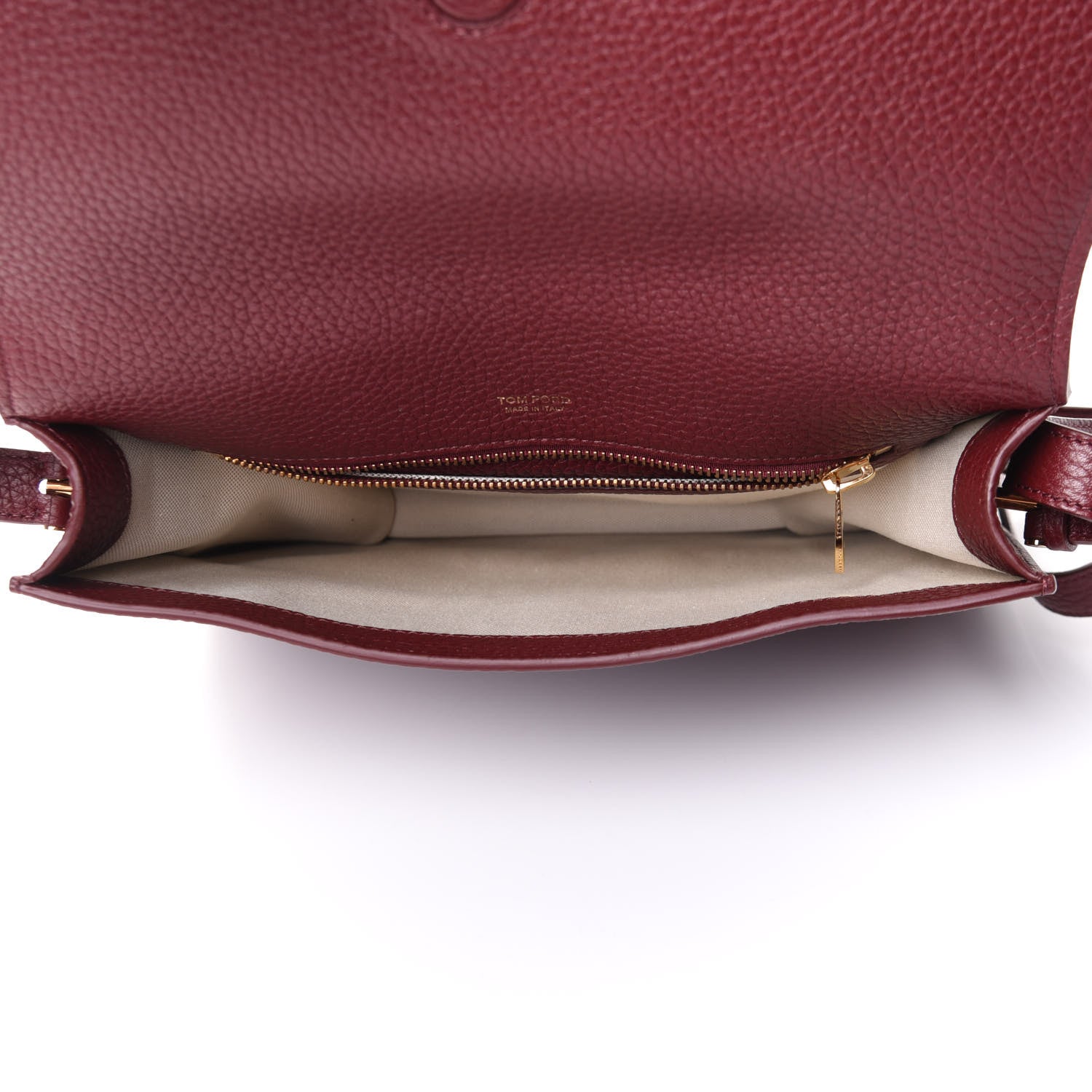 Tom Ford Grained Calfskin T Clasp Tara Crossbody Bag Cabernet 4 of 9
