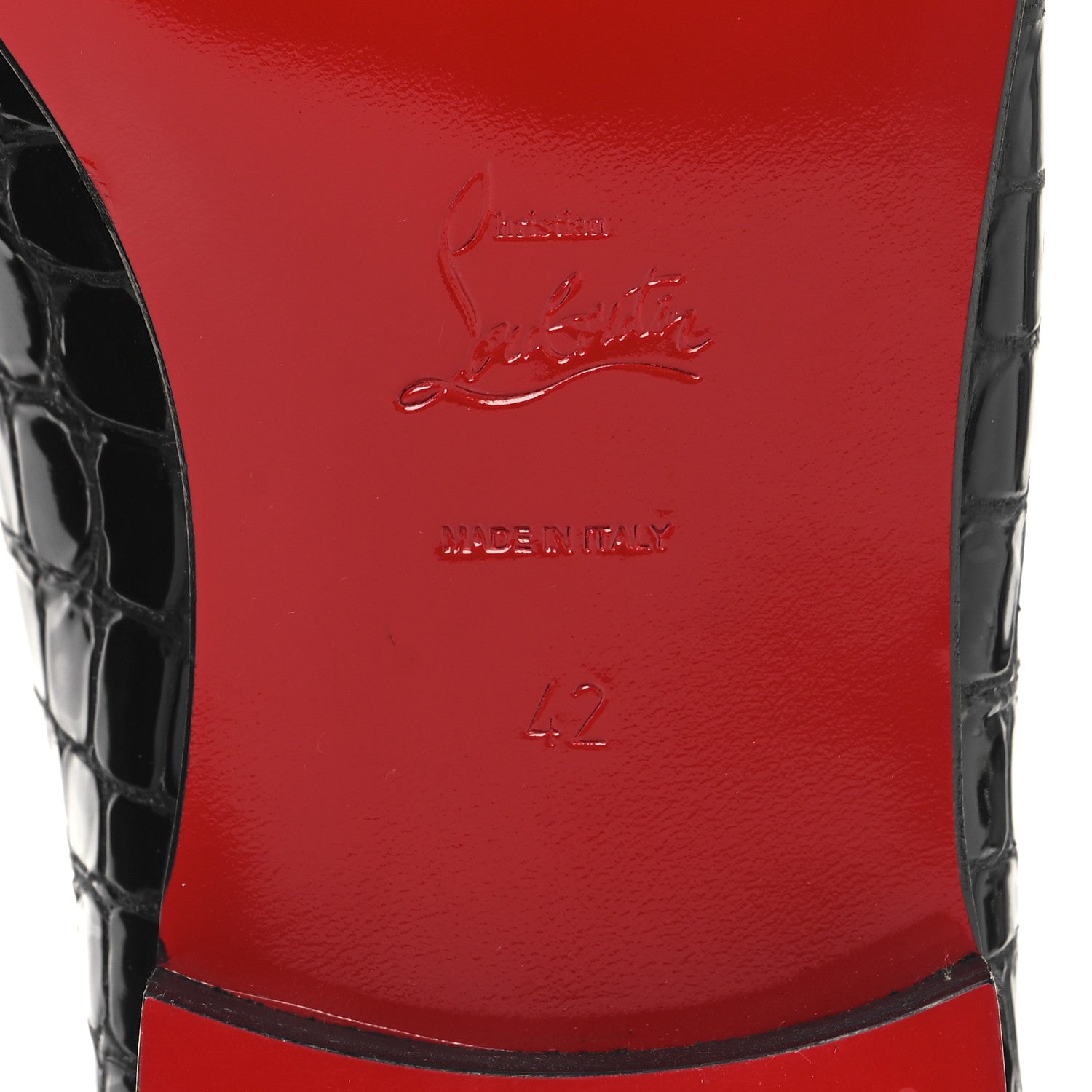 Christian Louboutin Soft Calfskin Alligator Embossed Mens MJ Moc Loafers 42 Black 7 of 9