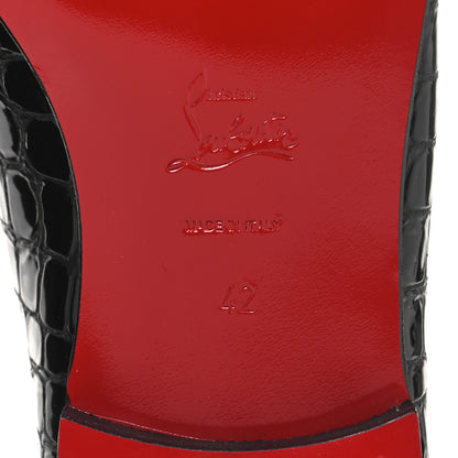 Christian Louboutin Soft Calfskin Alligator Embossed Mens MJ Moc Loafers 42 Black 7 of 9