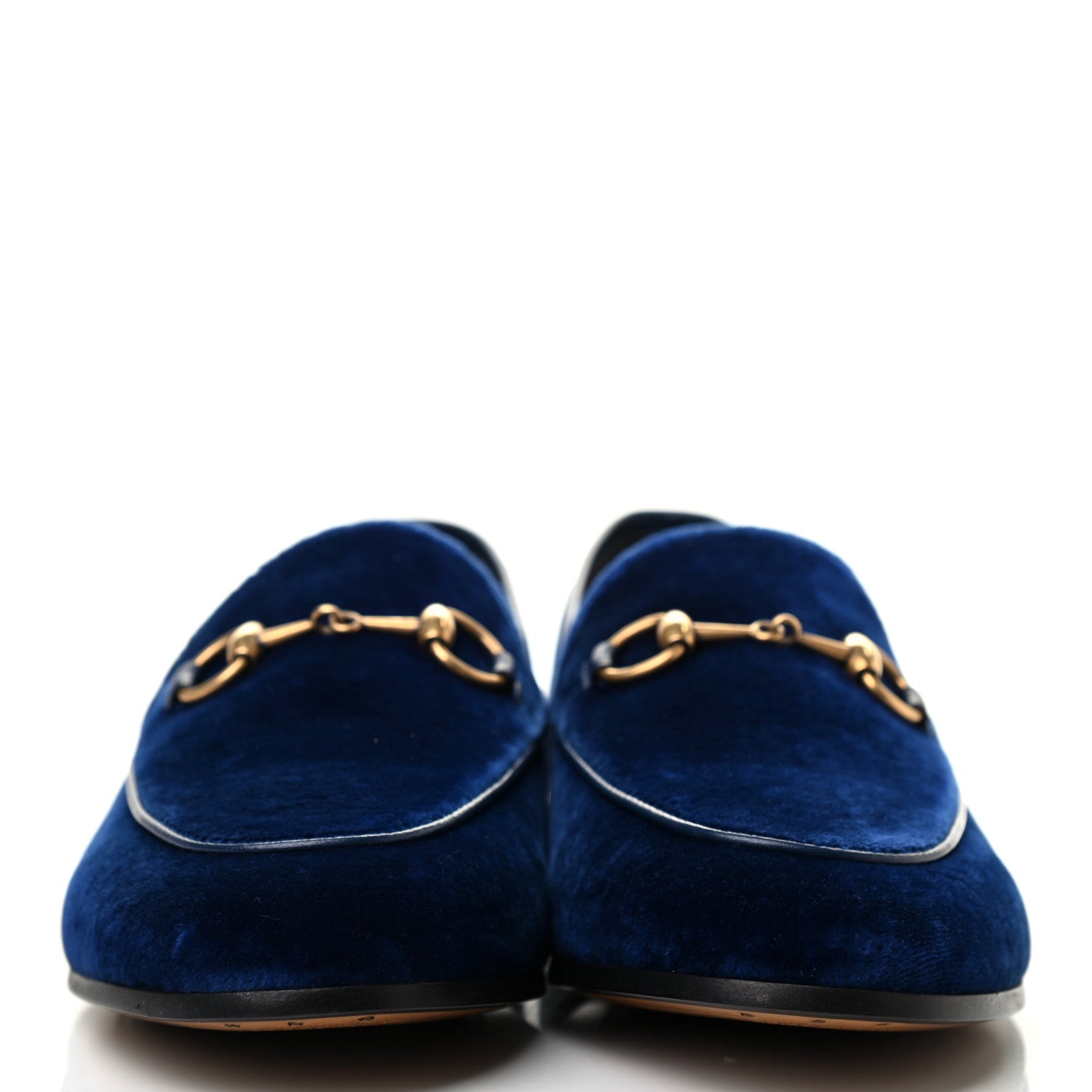 Gucci Velvet Horsebit Womens Jordaan Loafers 37 Blue Cobalt 2 of 8