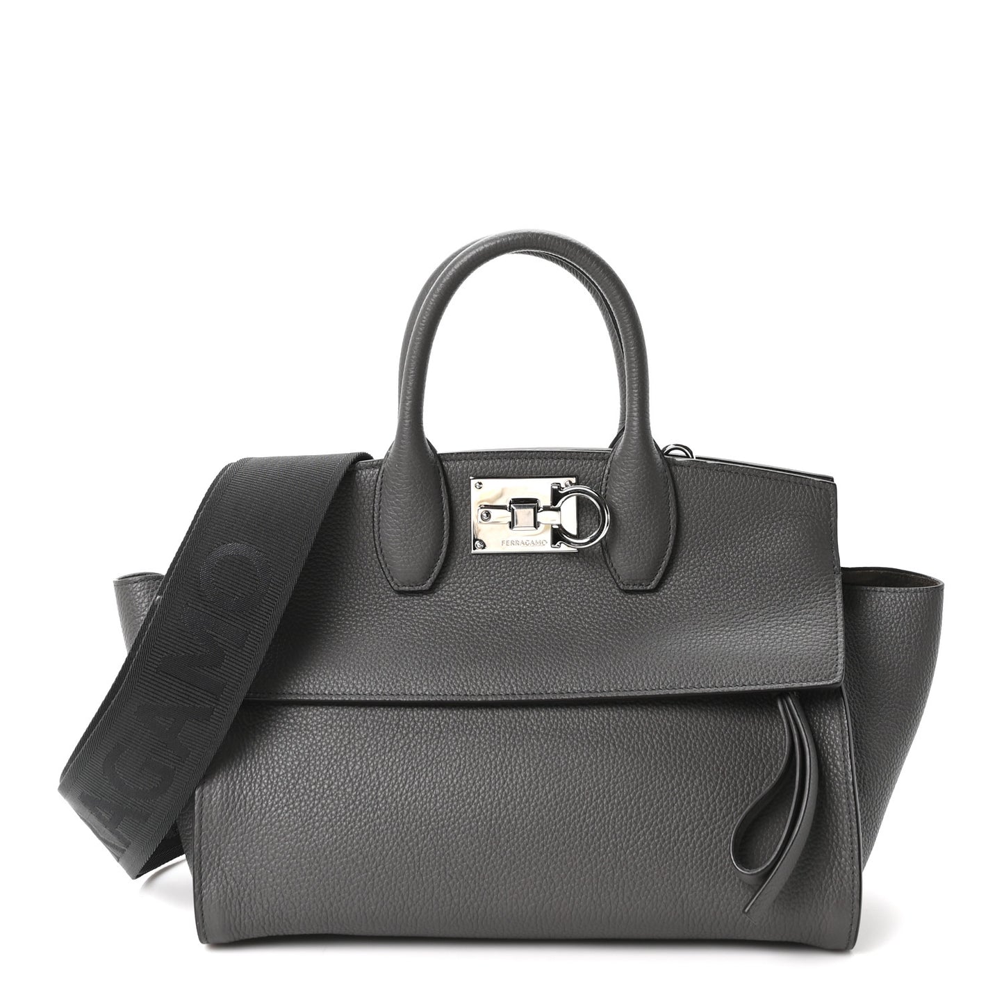 Calfskin Medium Studio Soft Bag Grey
