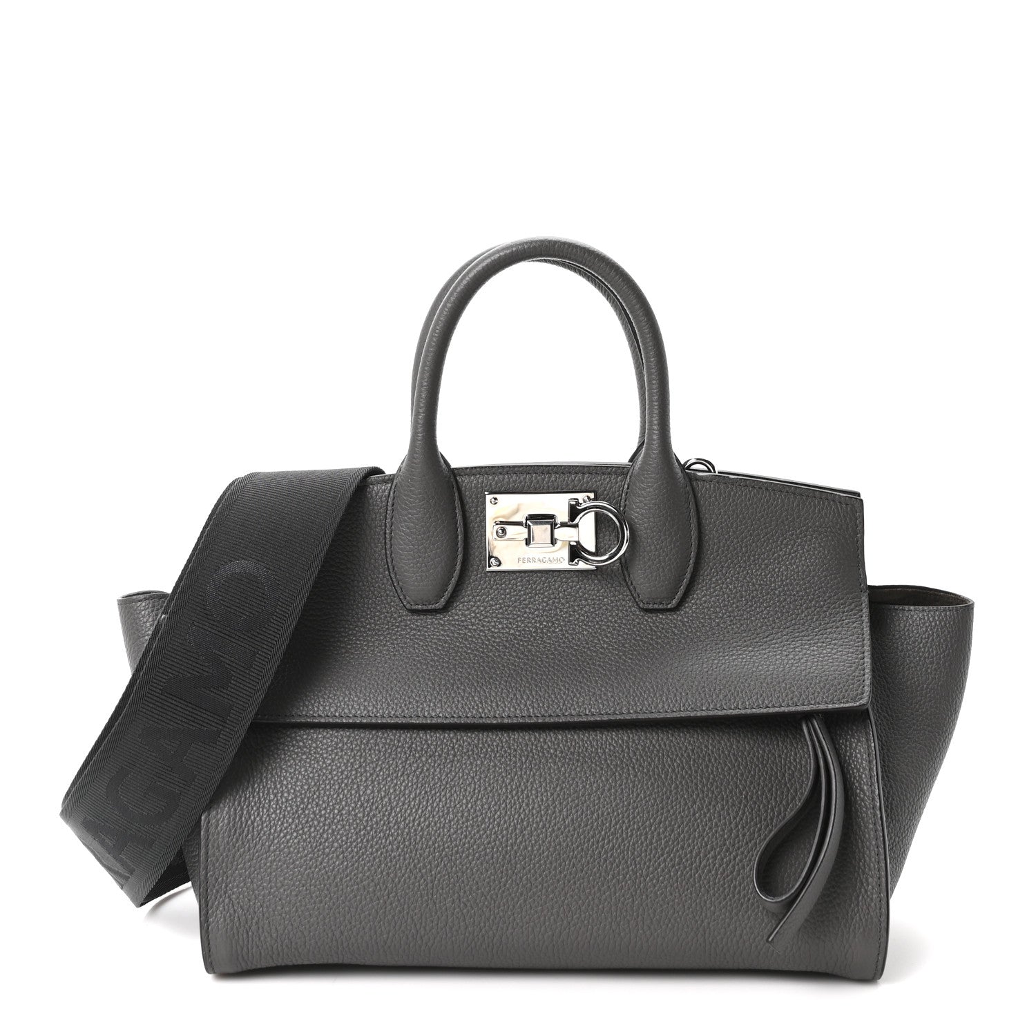Salvatore Ferragamo Calfskin Medium Studio Soft Bag Grey 1 of 9