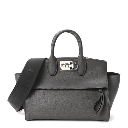 Salvatore Ferragamo Calfskin Medium Studio Soft Bag Grey 1 of 9