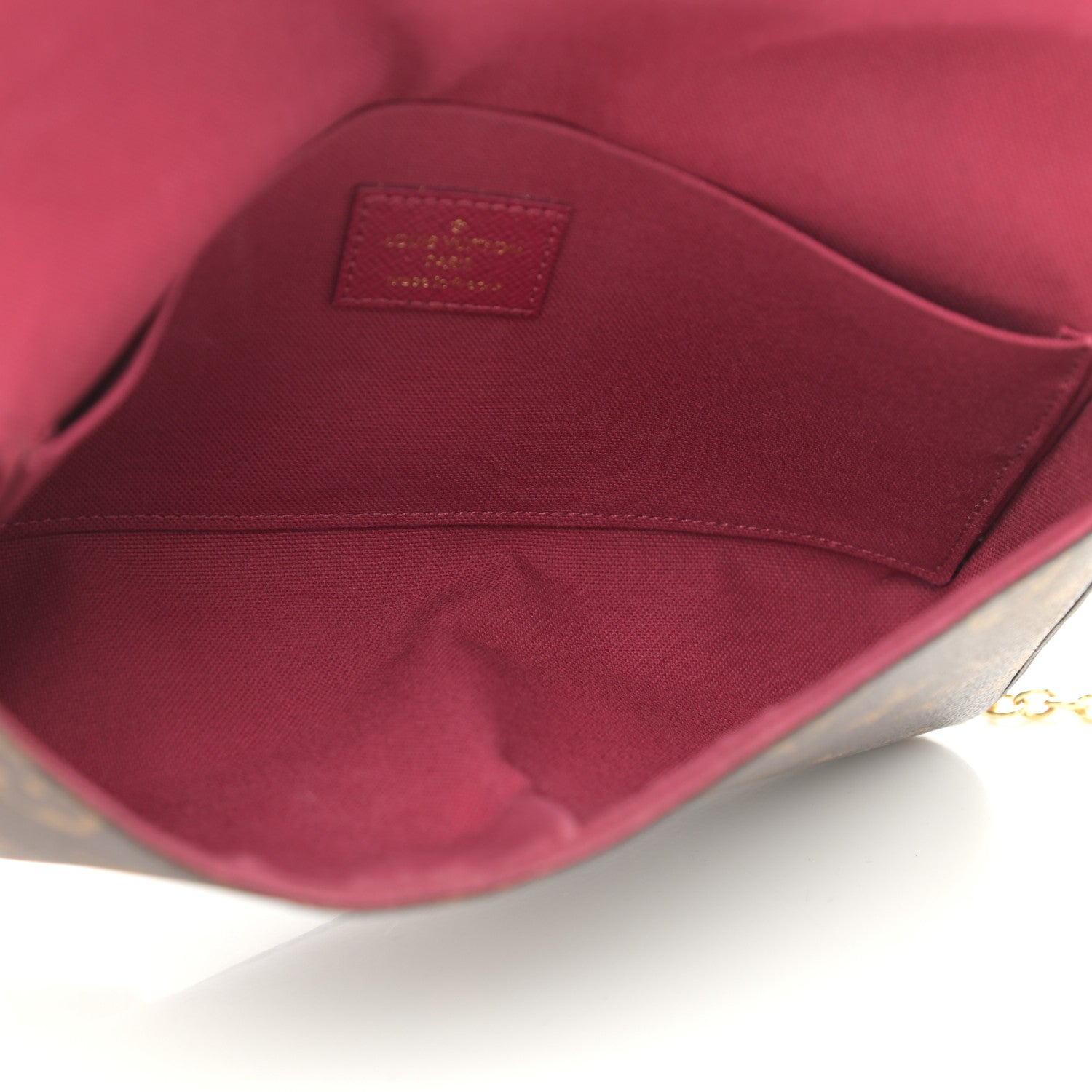 Louis Vuitton Monogram Pochette Felicie Chain Wallet Fuchsia 5 of 13