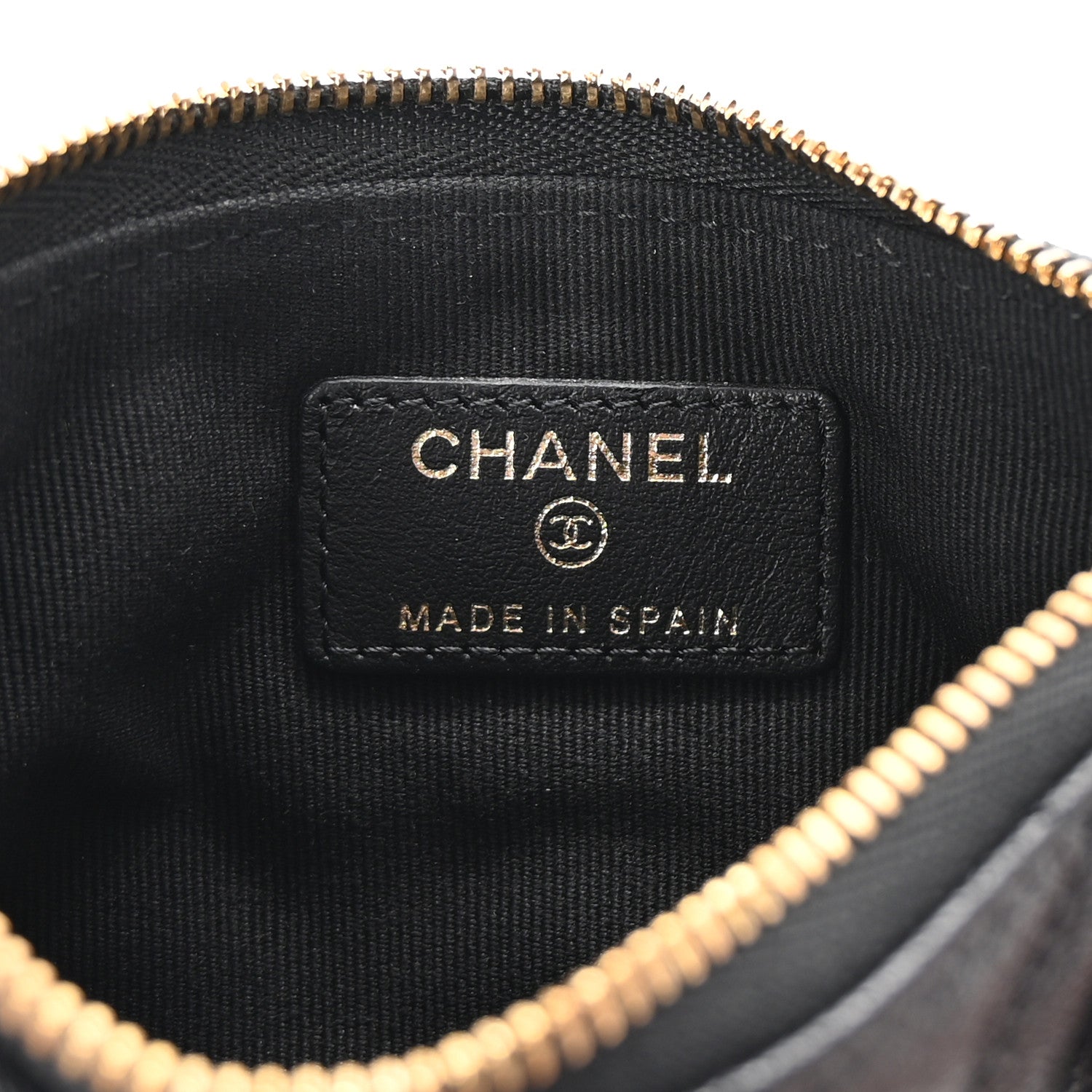 Chanel Caviar Quilted Studded CC Small Cosmetic Case Black 6 of 8