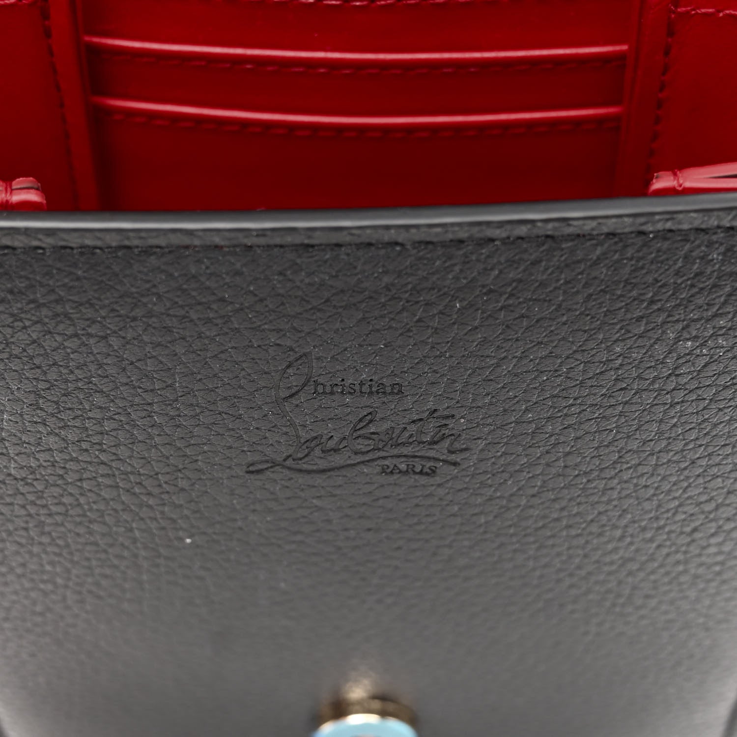 Christian Louboutin Calfskin Spikes Loubinthesky Paloma Crossbody Phone Case Black Multicolor 5 of 8