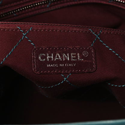 Chanel Grained Calfskin Quilted Small Daily Shopping Tote Turquoise 5 of 9