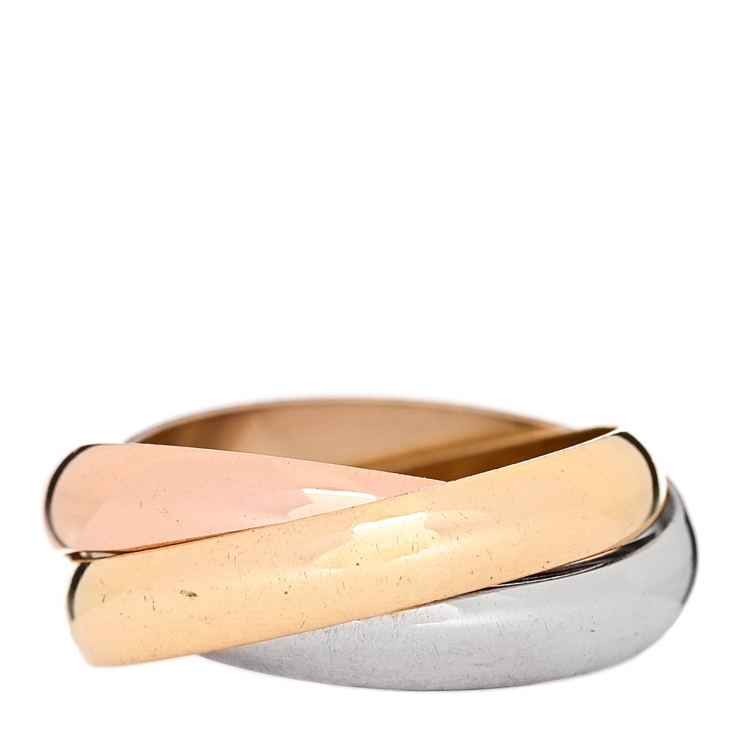 18K Pink Yellow White Gold Classic Les Must De Cartier Trinity Ring 51 5.75