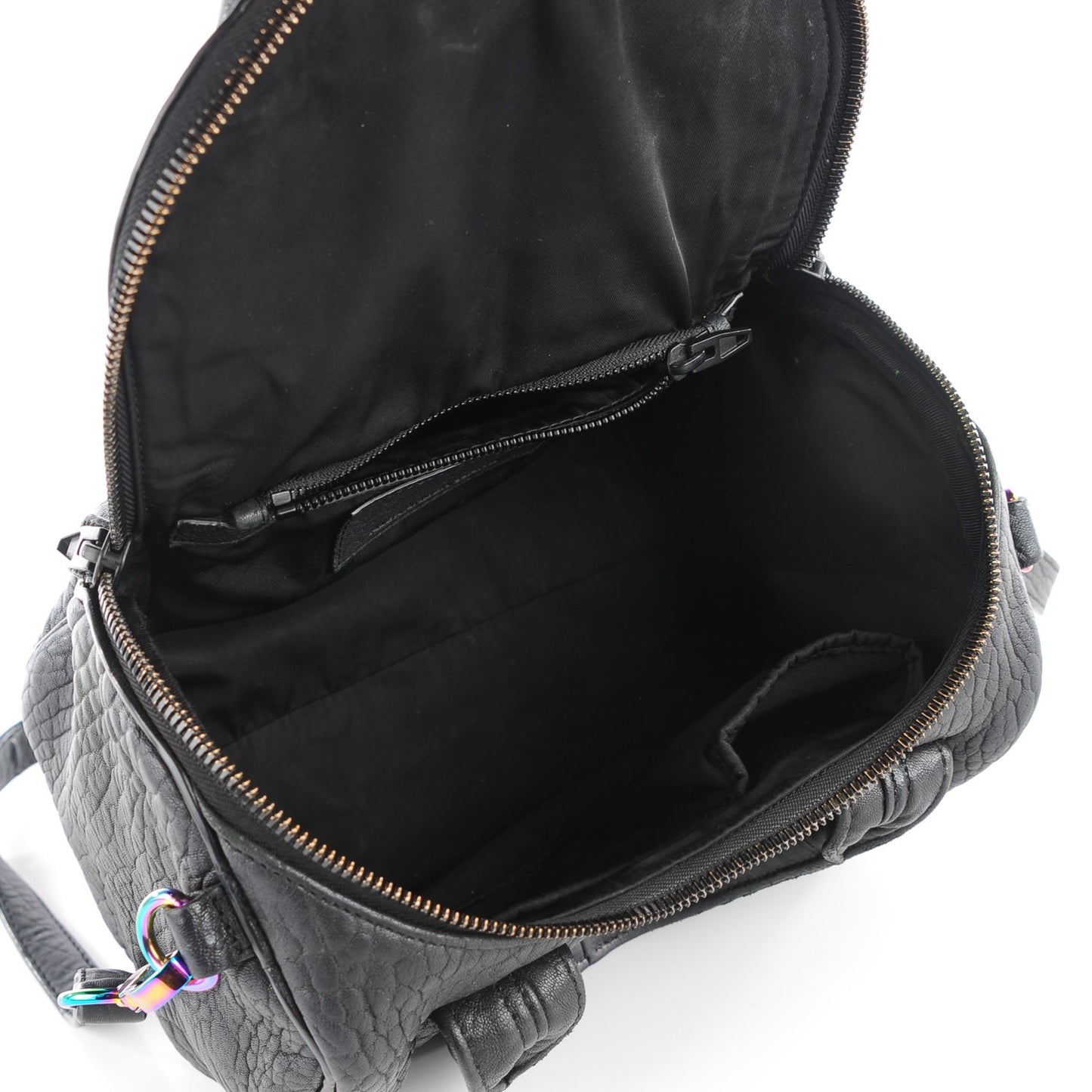 Pebbled Lambskin Rockie Black Iridescent Hardware