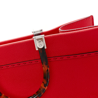Fendi Vitello Cher Plexiglass Logo Debossed Medium Fendi Sunshine Shopper Tote Papavero 11 of 11