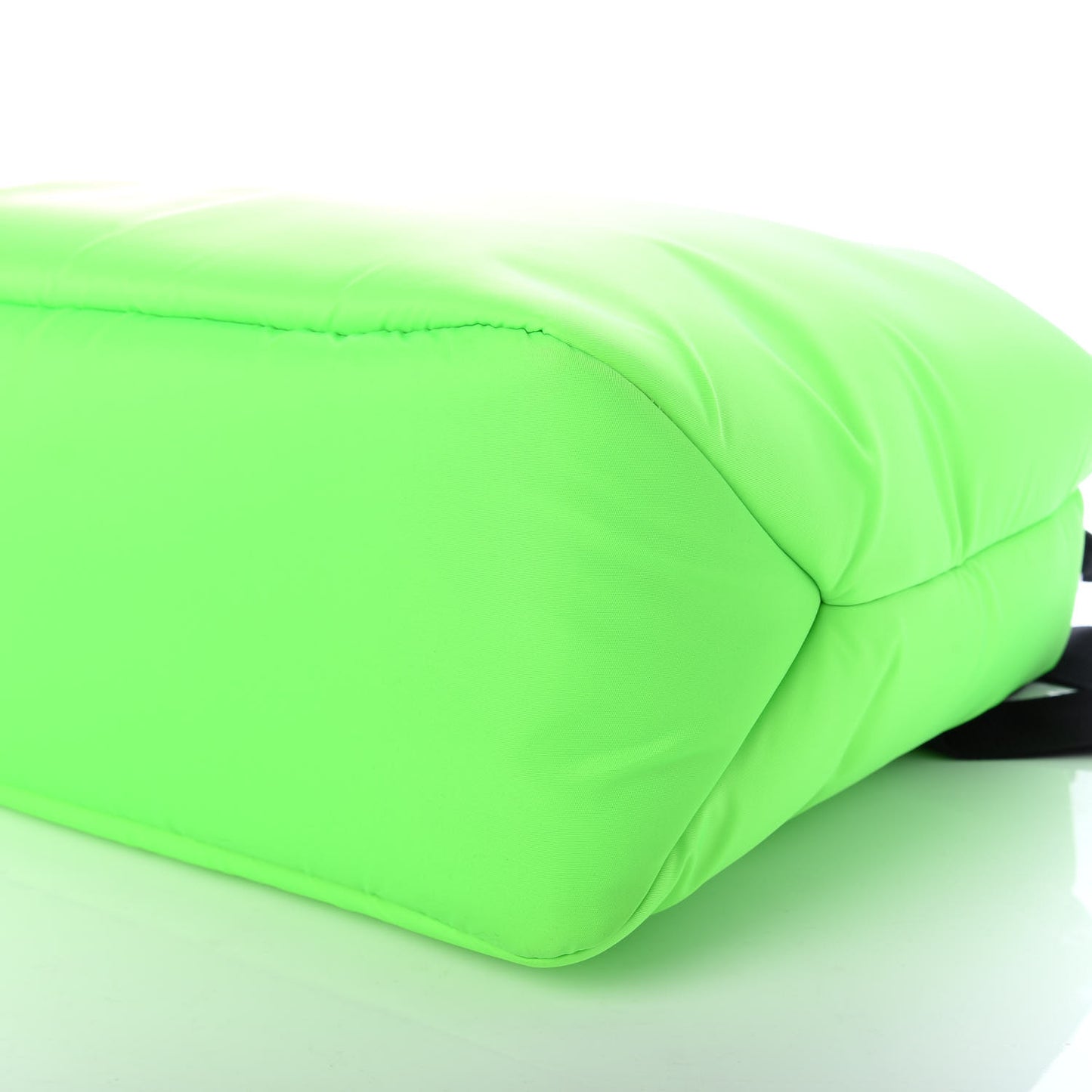 Tessuto Nylon Soft Padded Medium Shopping Tote Verde Fluo