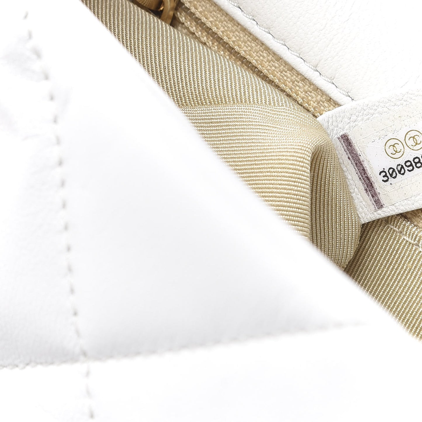 Goatskin Quilted Medium 19 Flap White