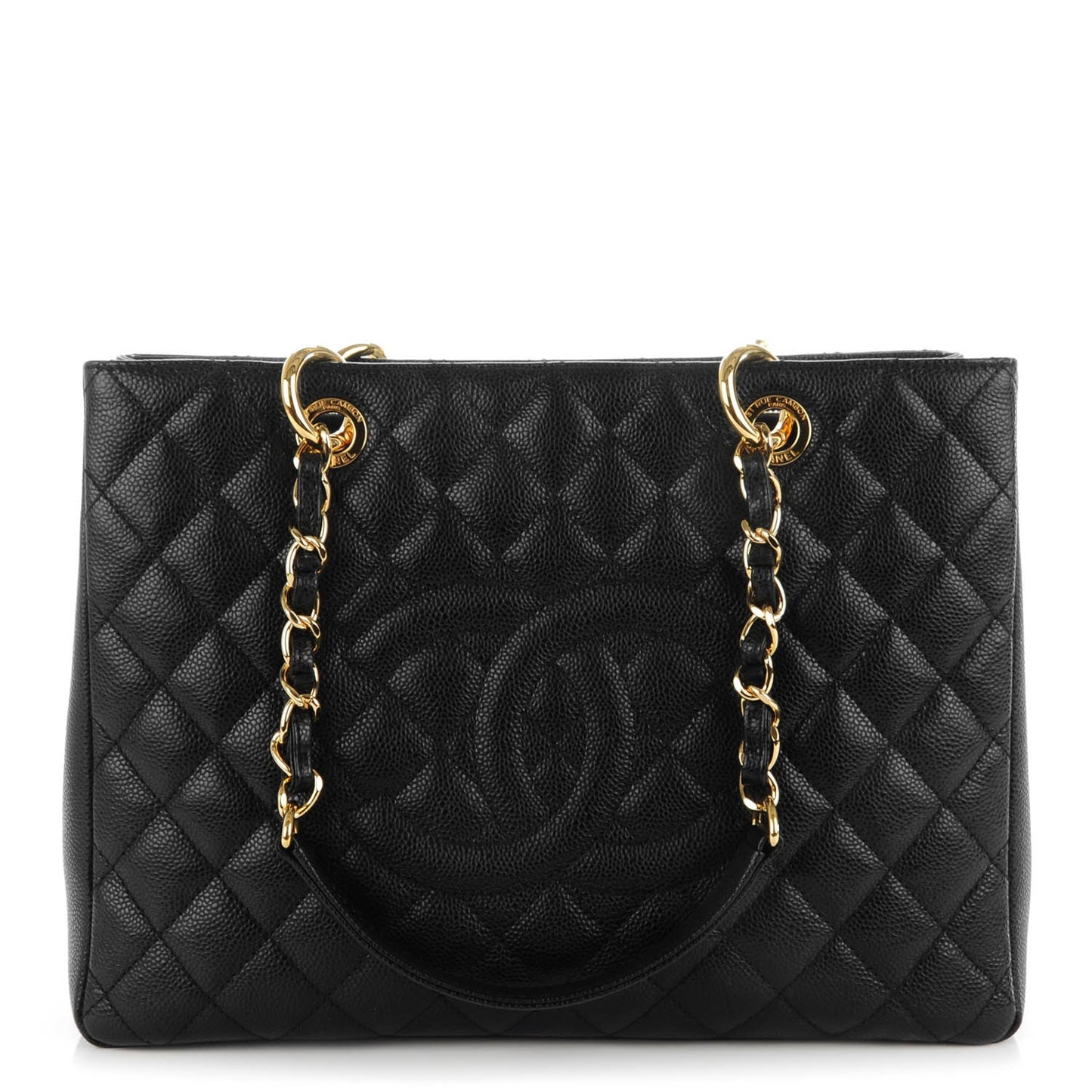 Caviar Quilted Grand Shopping Tote GST Black