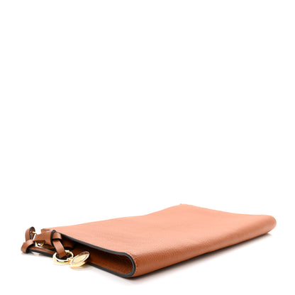 Chloe Calfskin Alphabet Flat Pouch Clutch Tan 4 of 14