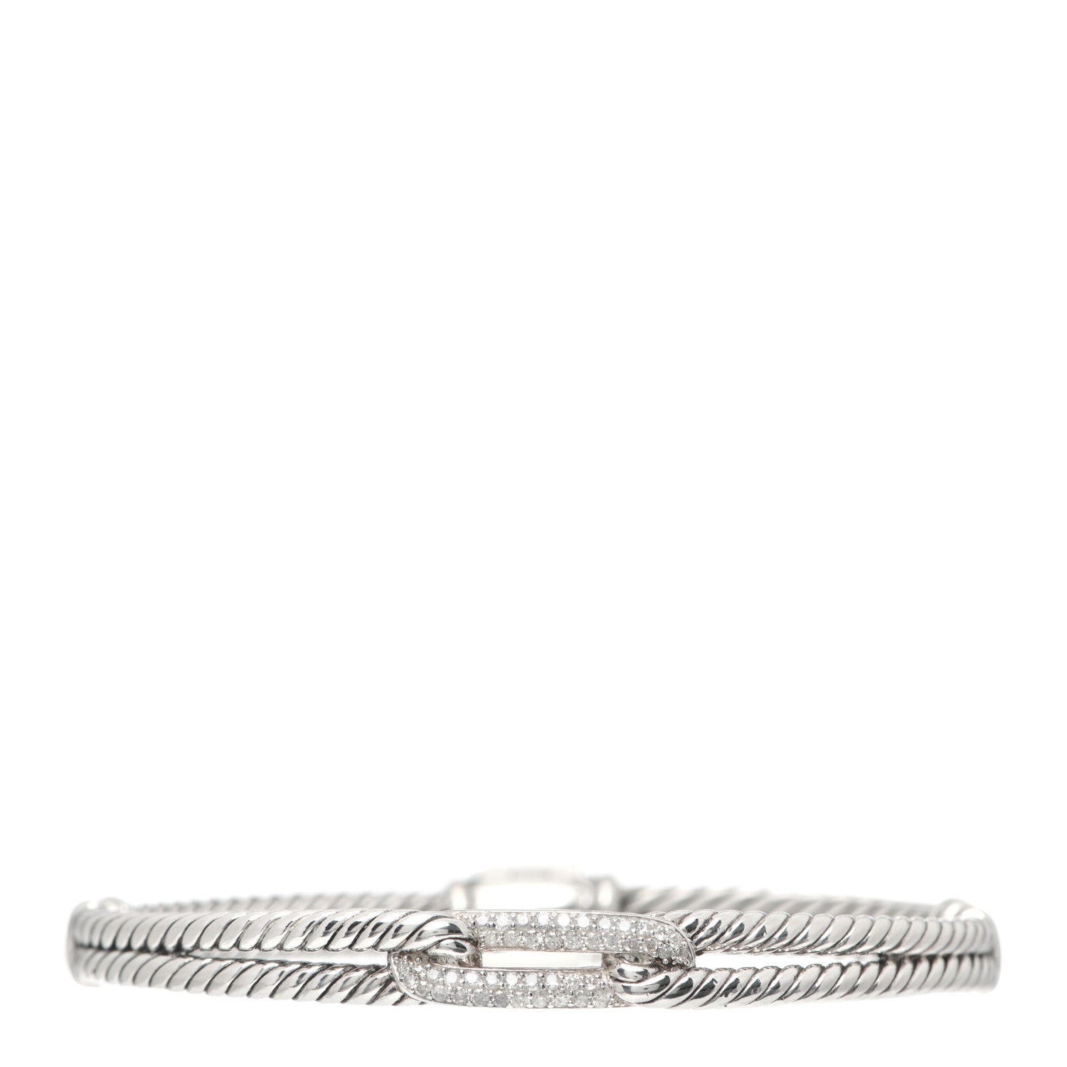 David Yurman Sterling Silver Diamond 7mm Mini Loop Labyrinth Bracelet 1 of 5