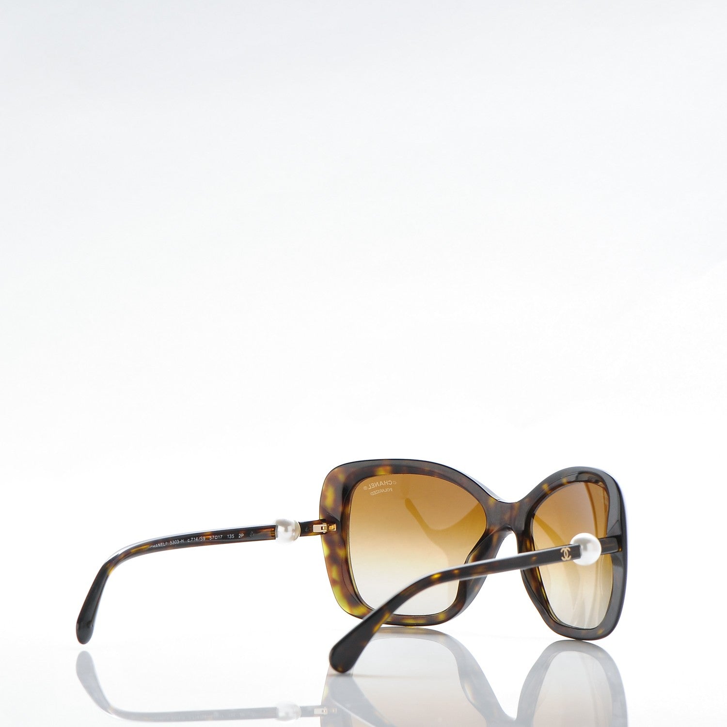 Chanel CC Pearl Sunglasses 5303-H Tortoise 4 of 8