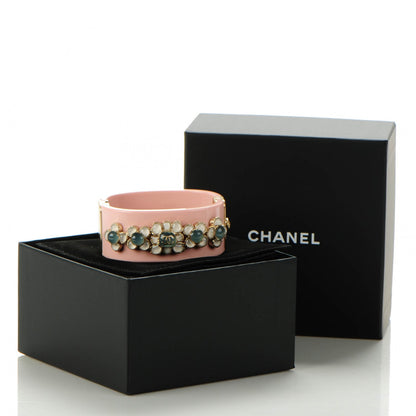 Chanel Resin Gripoix CC Bracelet Pink 5 of 5