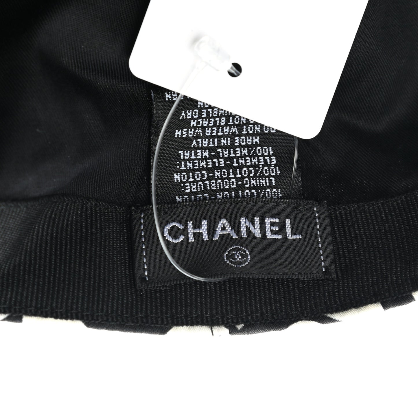 Cotton Cap Hat Black White