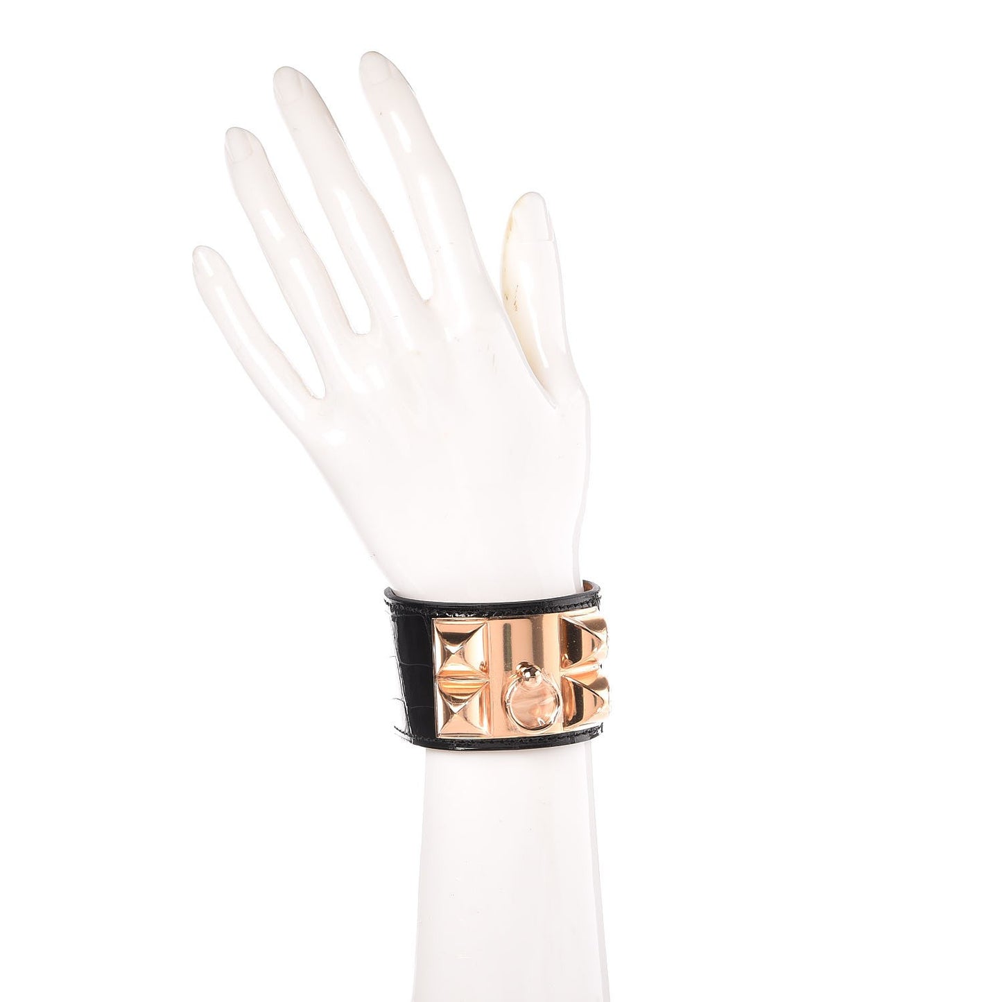 Shiny Alligator Collier De Chien CDC Bracelet T2 Black