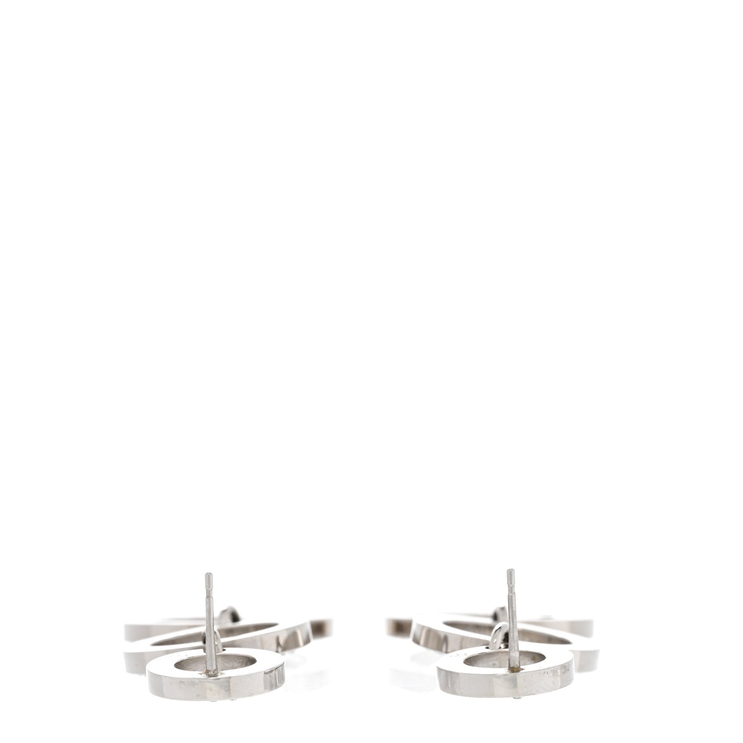 Crystal CC Triple Drop Earrings Silver
