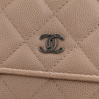 Chanel Caviar Quilted Wallet on Chain WOC Beige 13 of 14