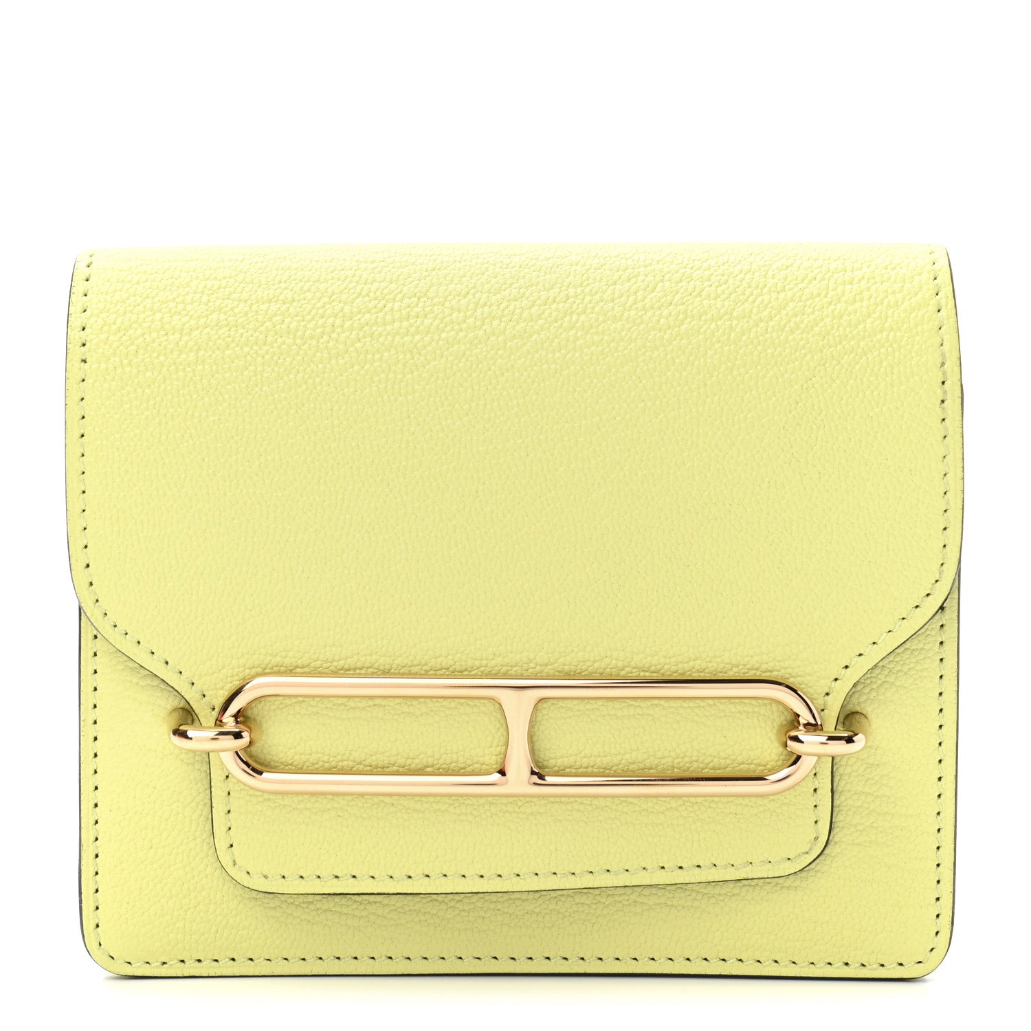 Hermes Chevre Mysore Roulis Slim Wallet Jaune Poussin 3 of 8