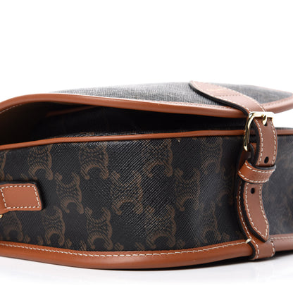 Celine Triomphe Canvas Medium Folco Bag Tan 6 of 9