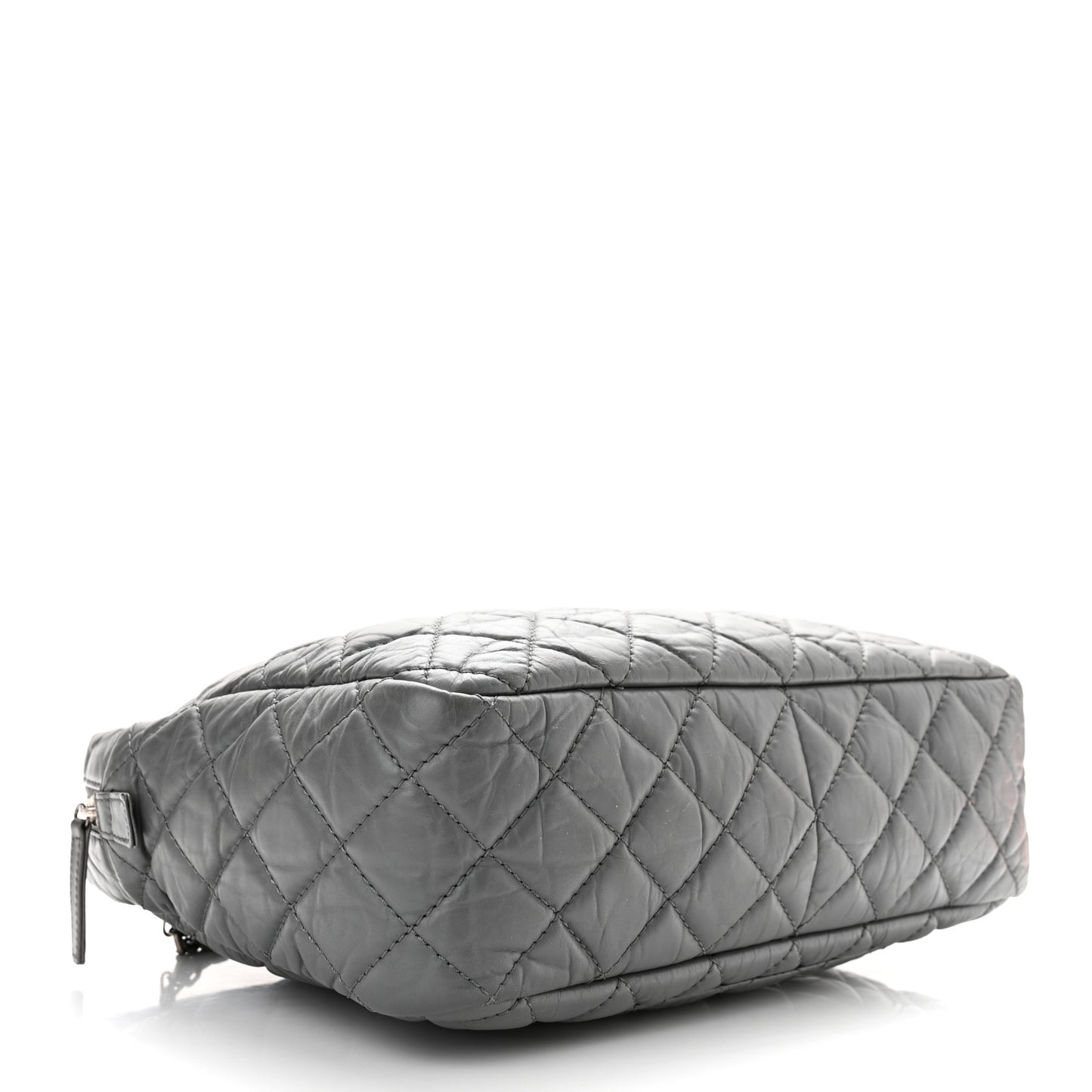 Aged Calfskin Quilted Large Reissue Camera Case Grey