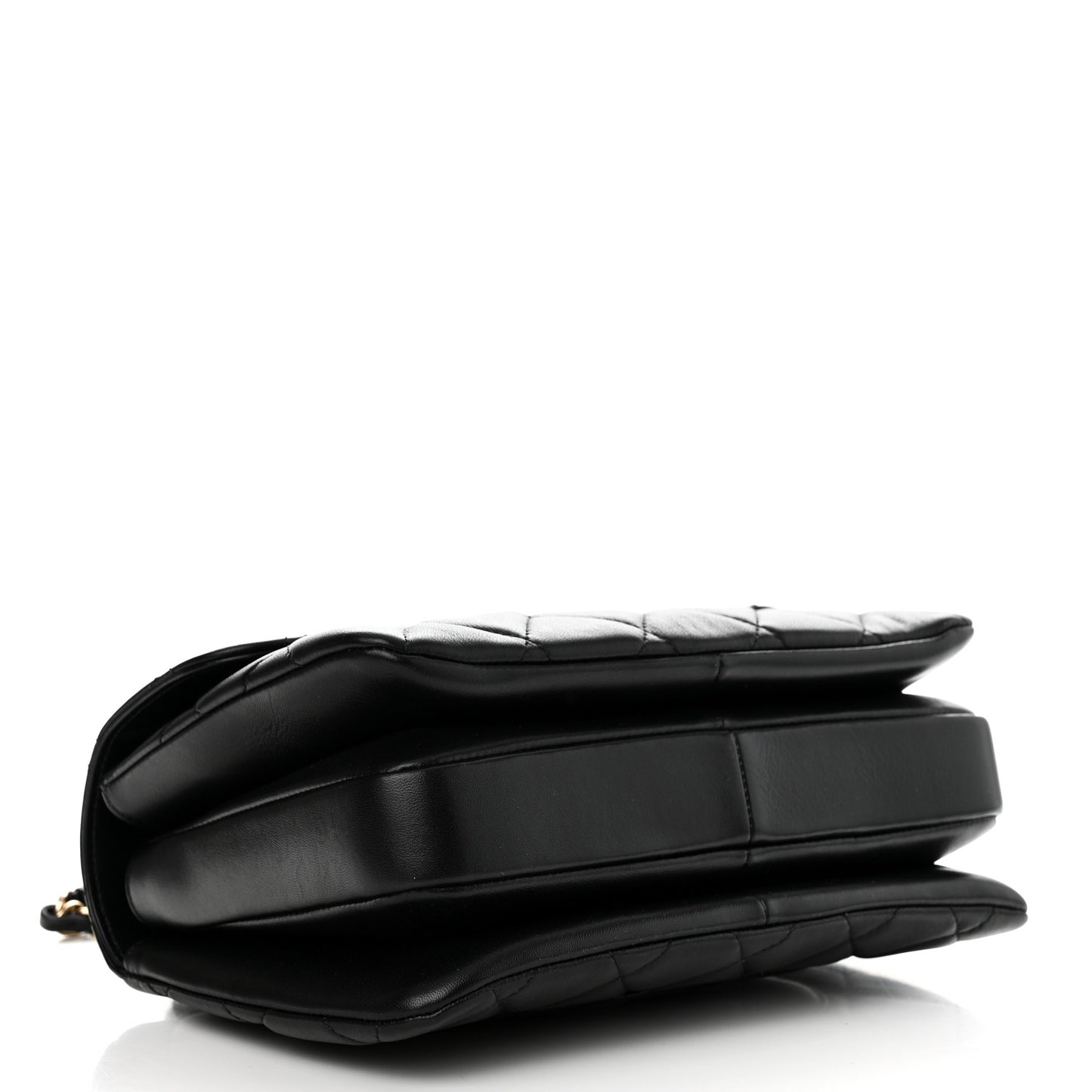 Lambskin Quilted Small Trendy CC Dual Handle Flap Bag Black