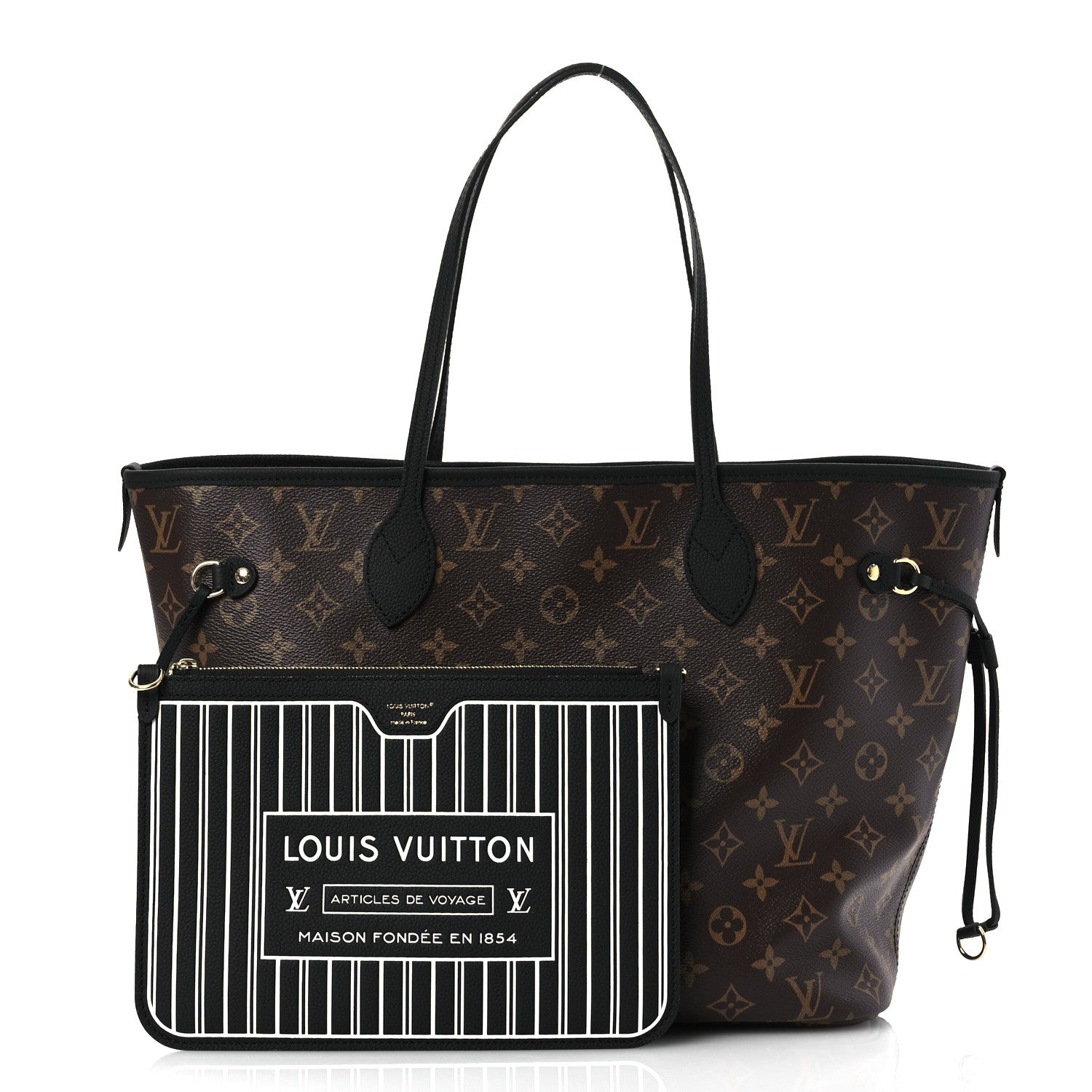Louis Vuitton Monogram Calfskin Neo Neverfull Inside Out MM Black 3 of 19