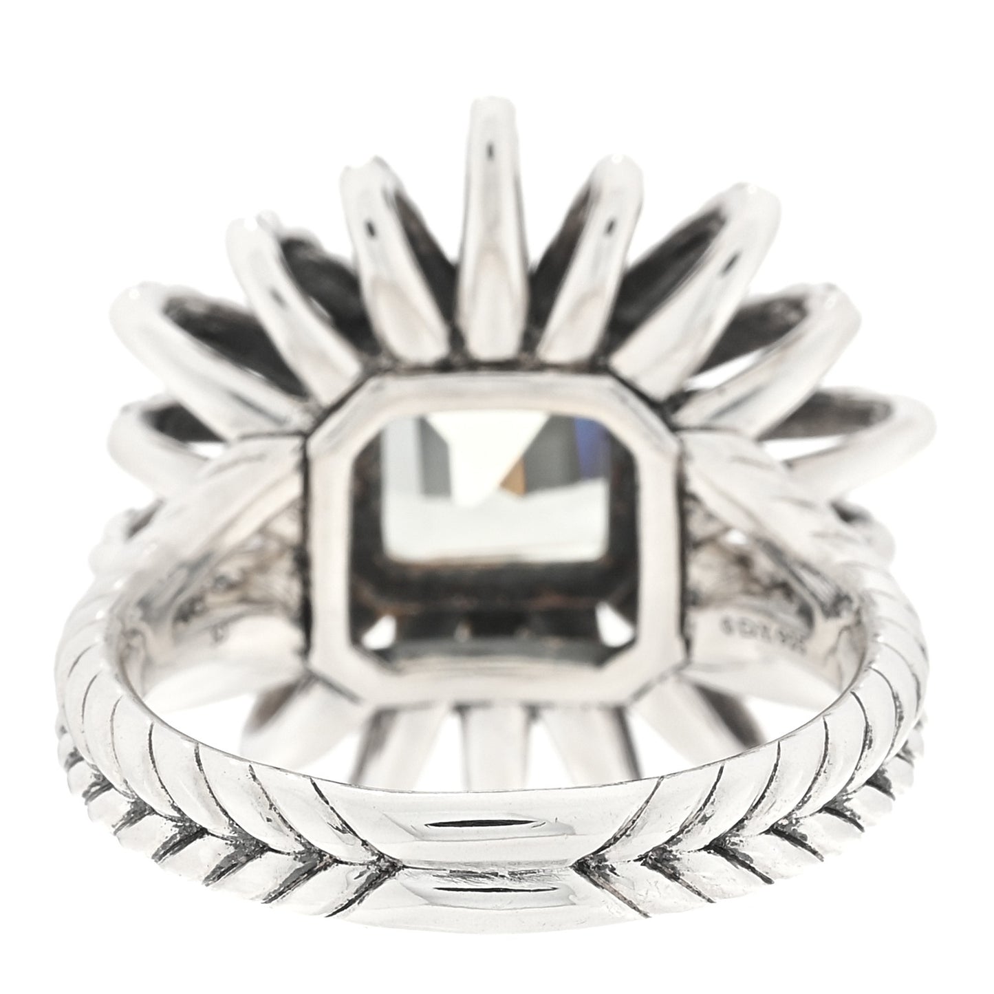 Sterling Silver Diamond Prasiolite Starburst Ring 57 8